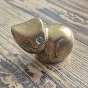 Vintage Brass Cat MCM Tiny Kitty